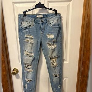 Cello Destroyed Ripped Light Wash Women’s Jeans Denim